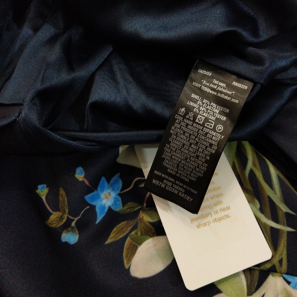 🍒NWT🍒 TED BAKER NAVY PENCIL DRESS - Picture 9 of 9